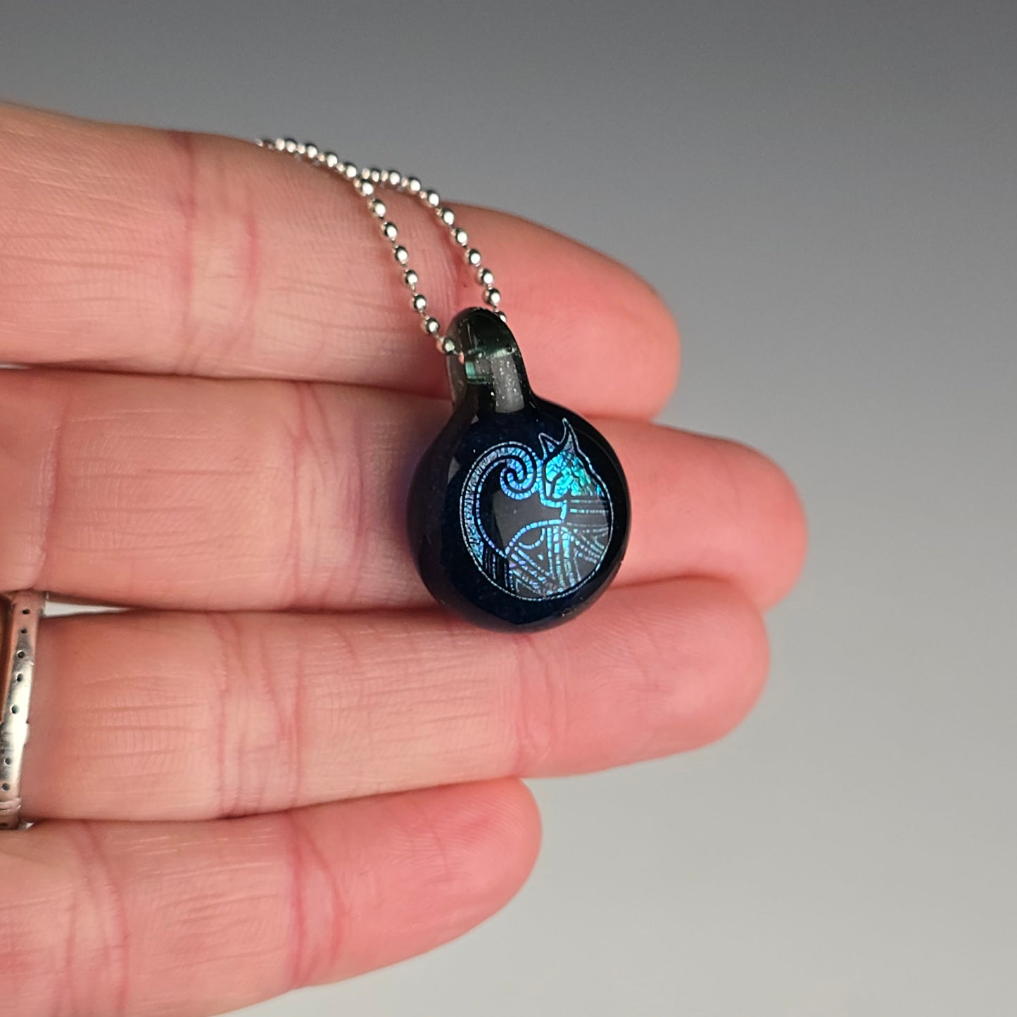 Mini Blue Aztec Dichro: Galaxy Leprechaun