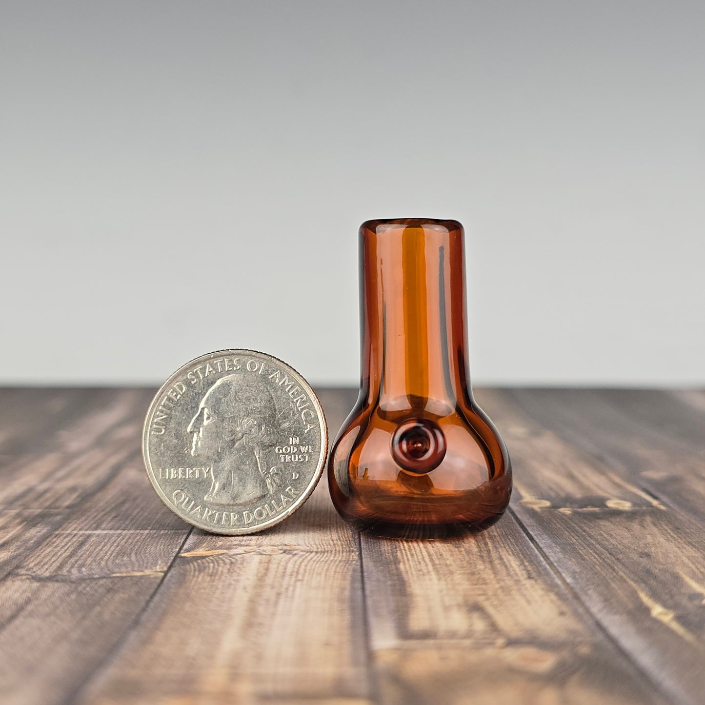 Dark Amber Mini Tube Whisker Vase