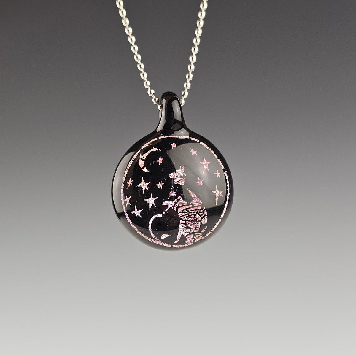 Large Pink Dichro: Moon & Stars Kitty