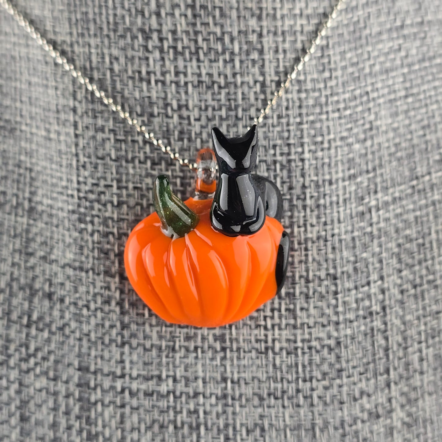 Galaxy & Lava Pumpkin Loaf (Green Stem) Pendant