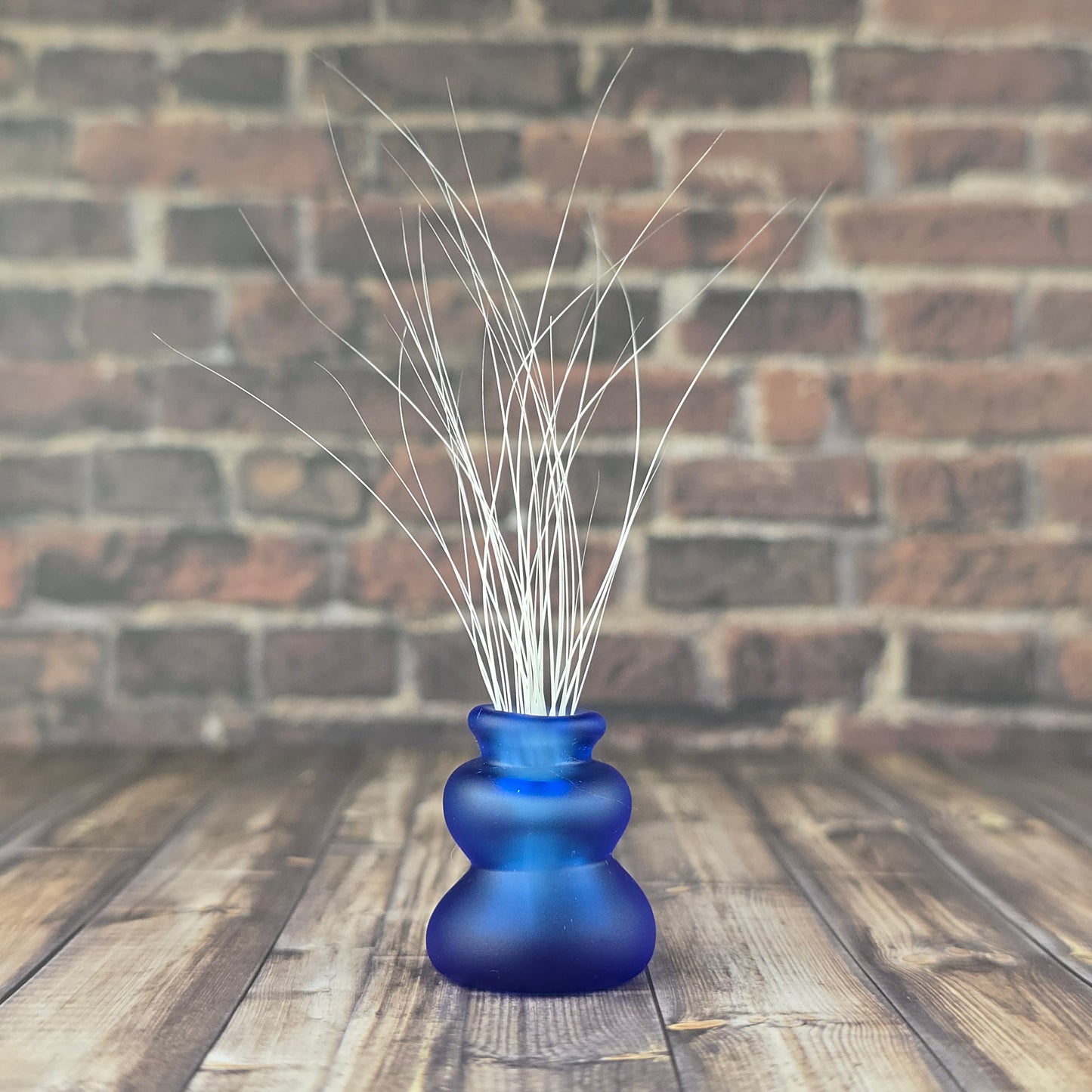 Whisker vase retro Cobalt frosted