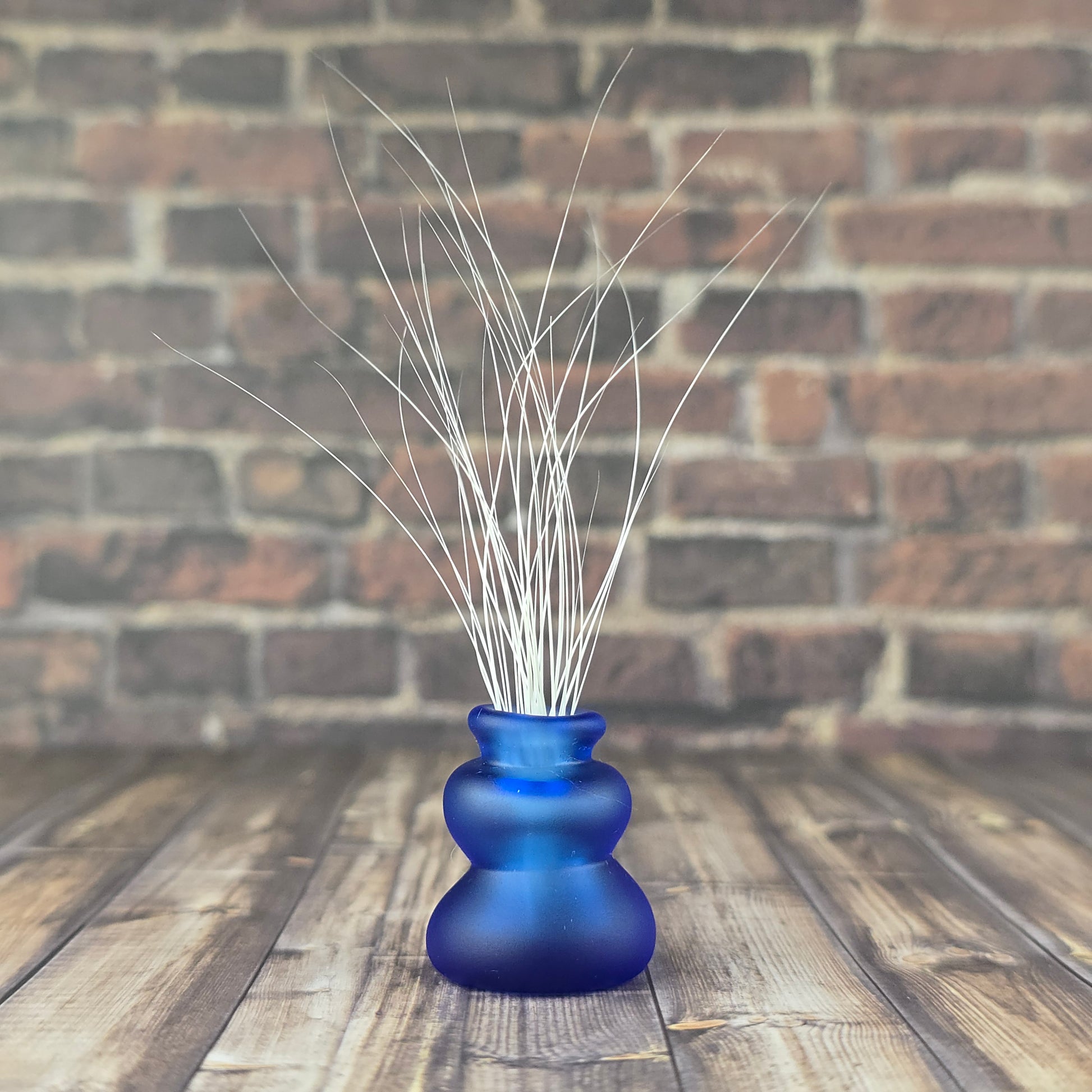 Whisker vase retro Cobalt frosted
