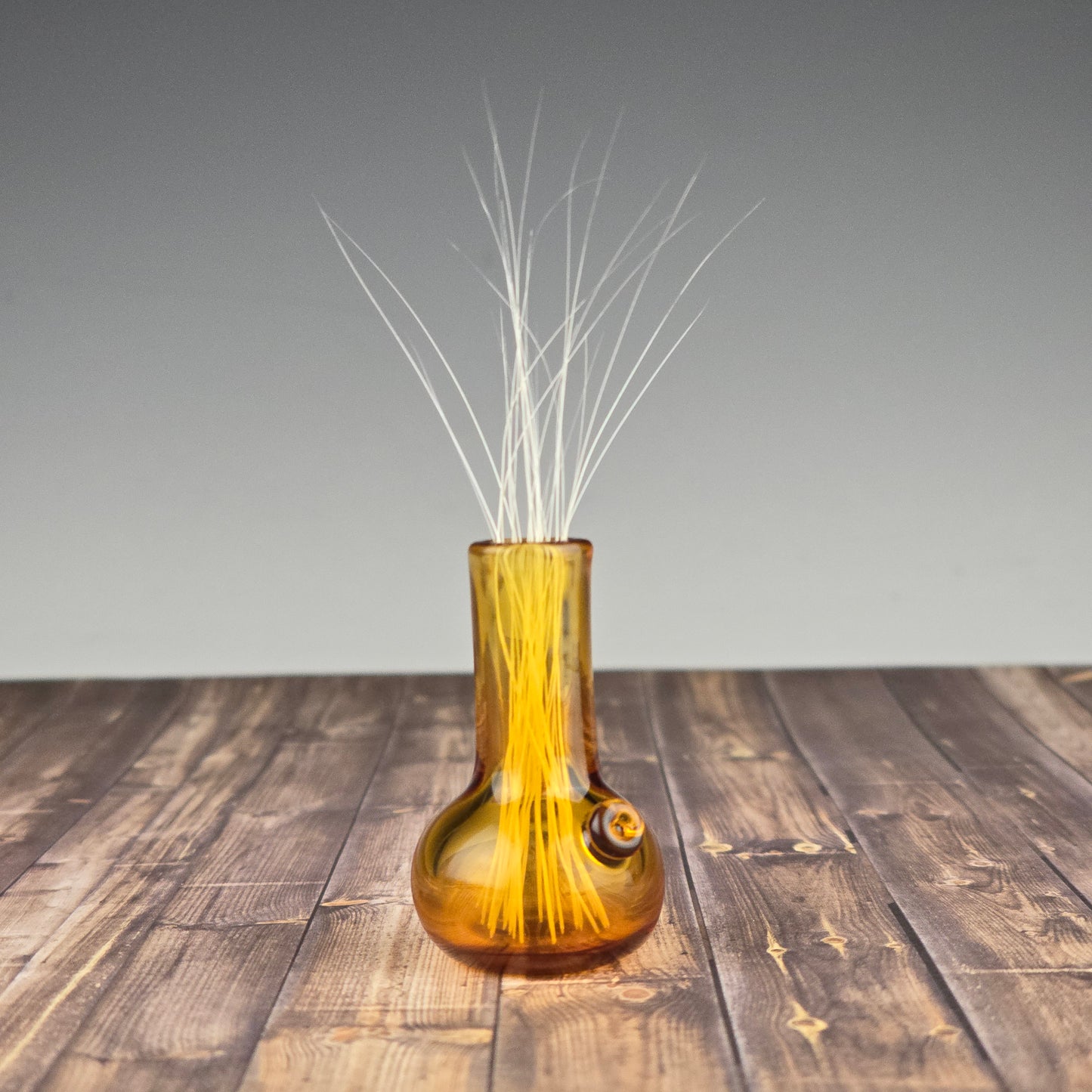 Amber Mini Tube Whisker Vase