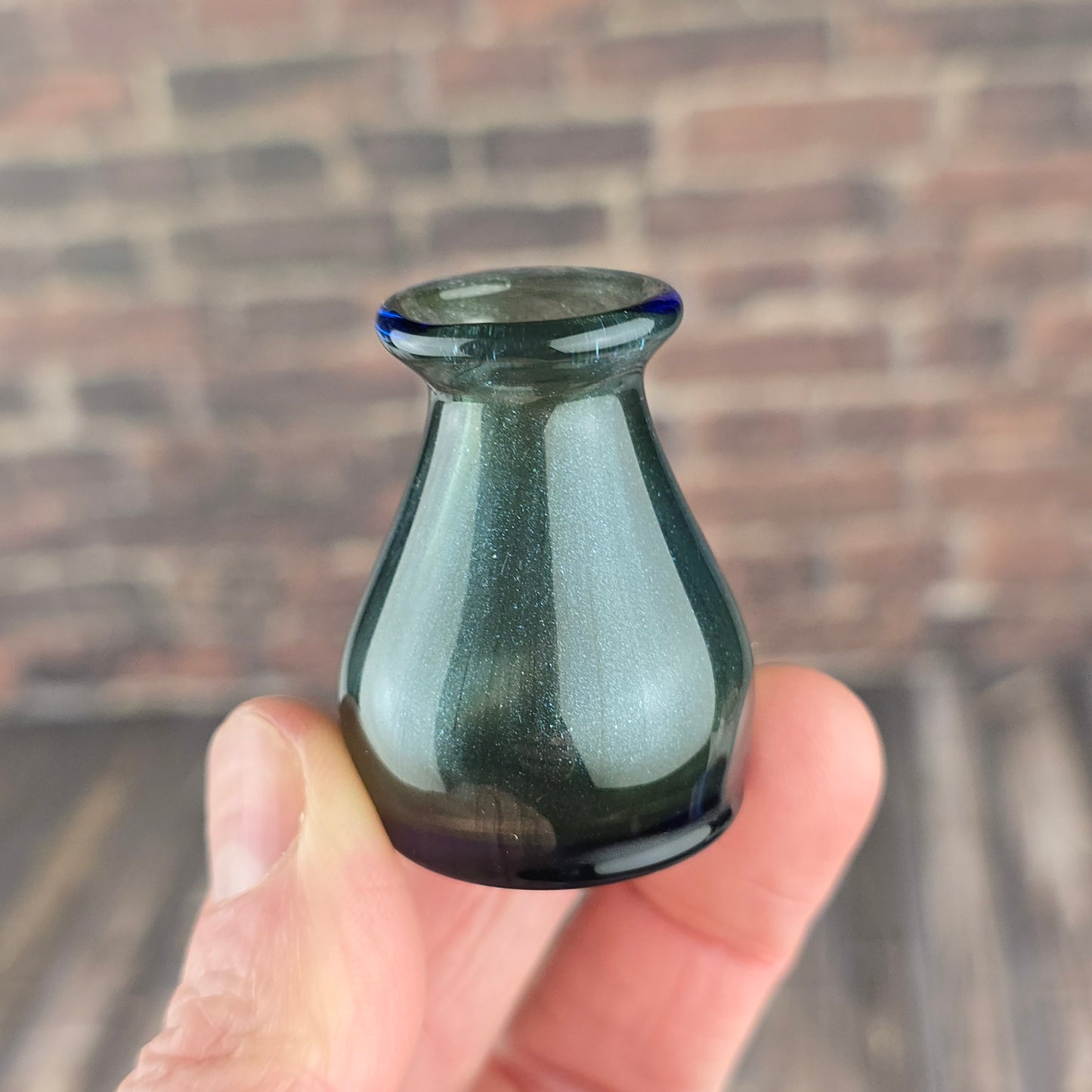 Sparkly Gray Whisker Vase #1