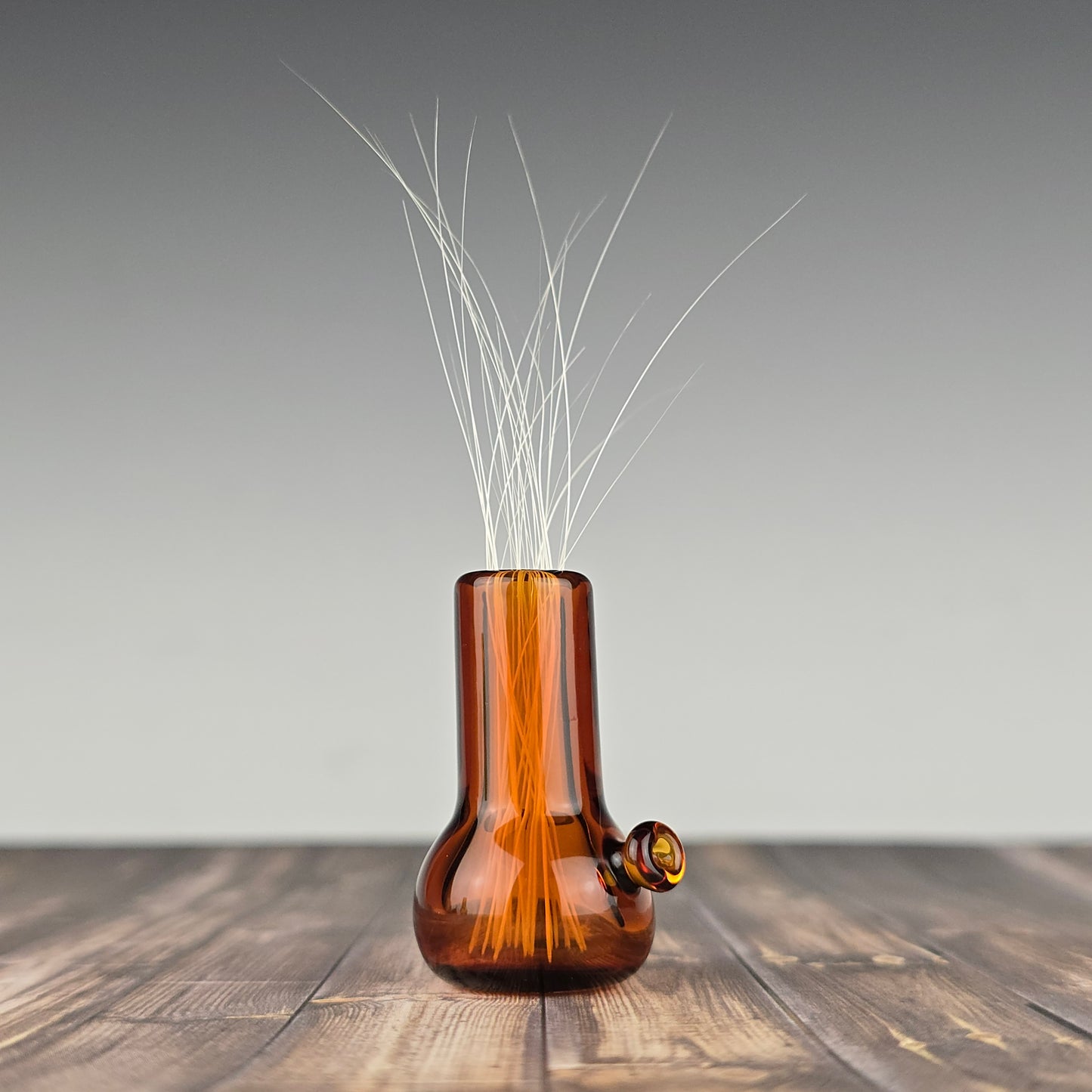 Dark Amber Mini Tube Whisker Vase