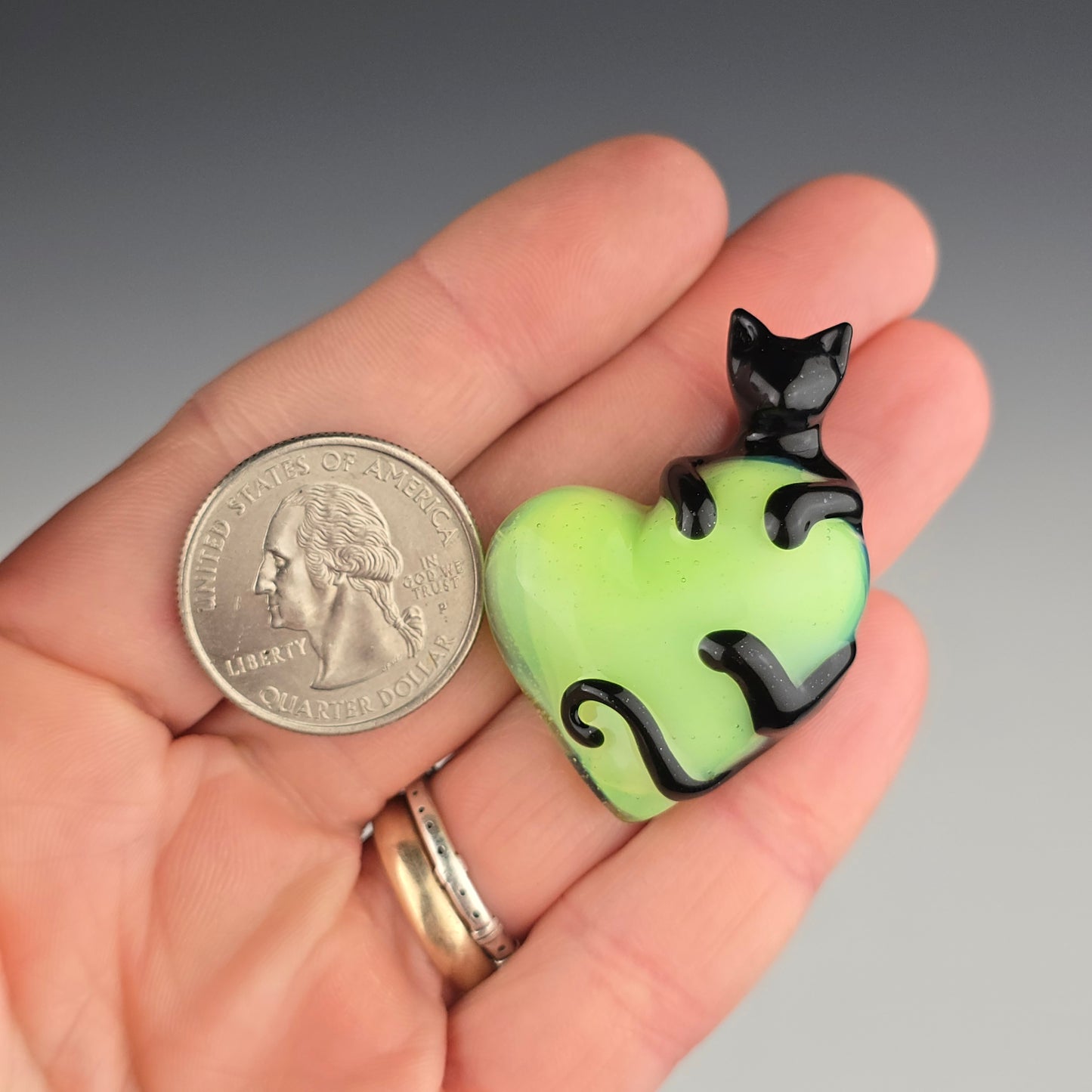 Galaxy Clingy Kitty on UV Slyme Heart