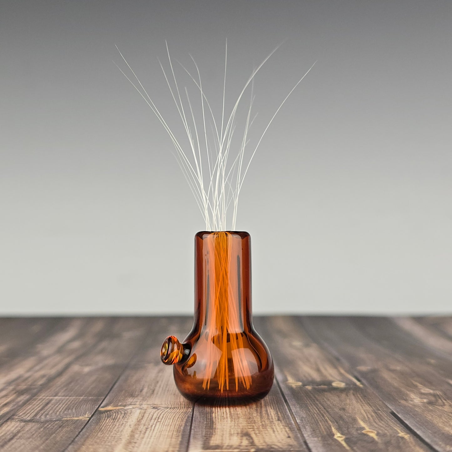 Dark Amber Mini Tube Whisker Vase