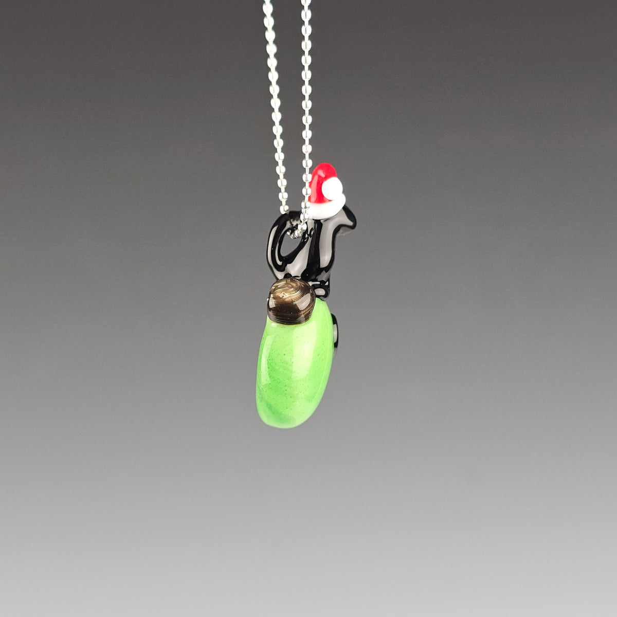 Sparkly Green Ornament Loaf Pendant