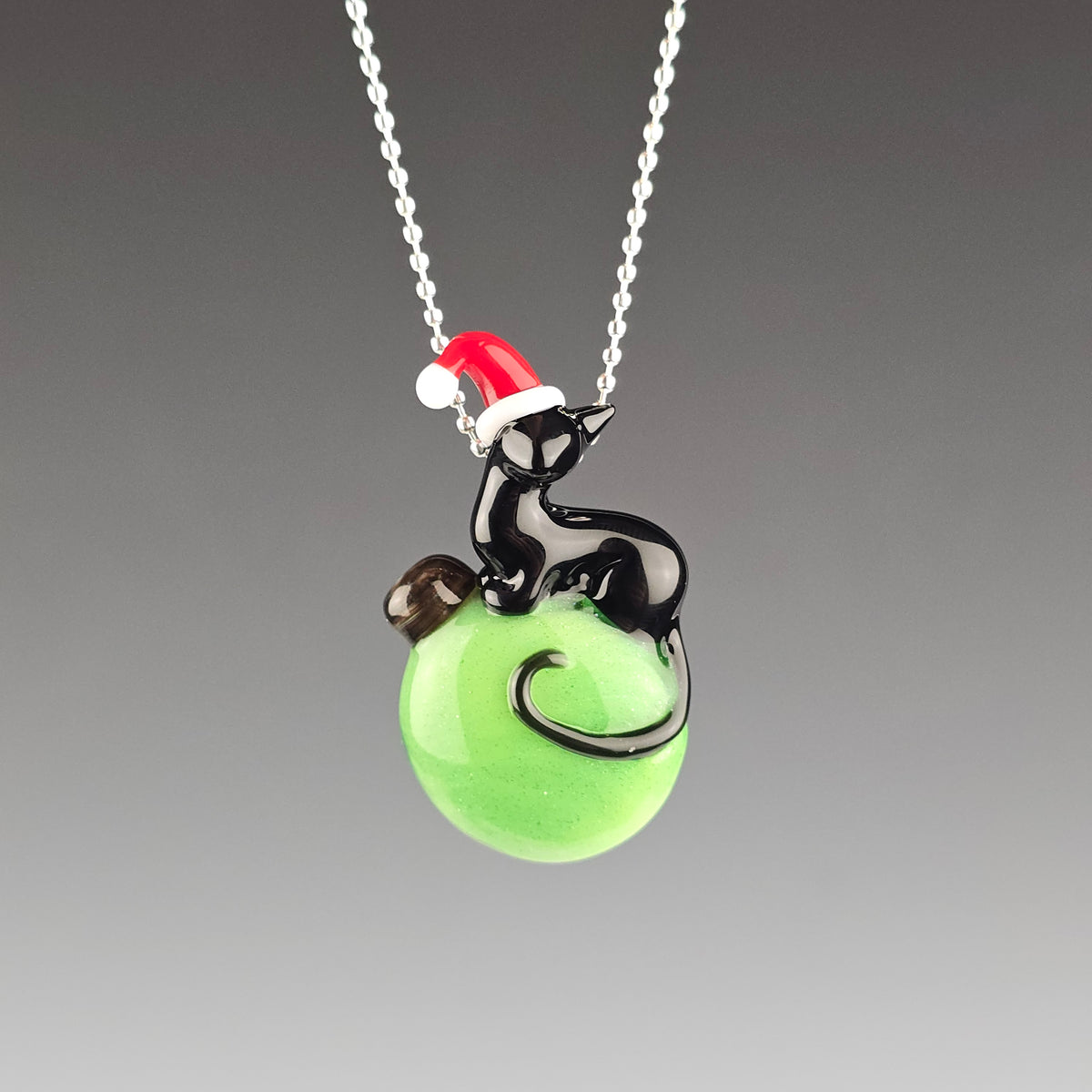 Sparkly Green Ornament Loaf Pendant