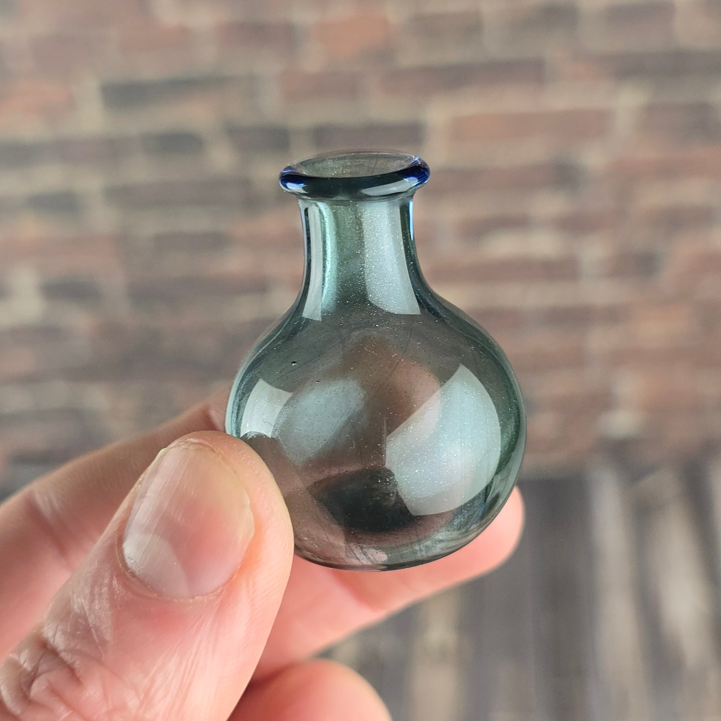 Sparkly Gray Whisker Vase #3