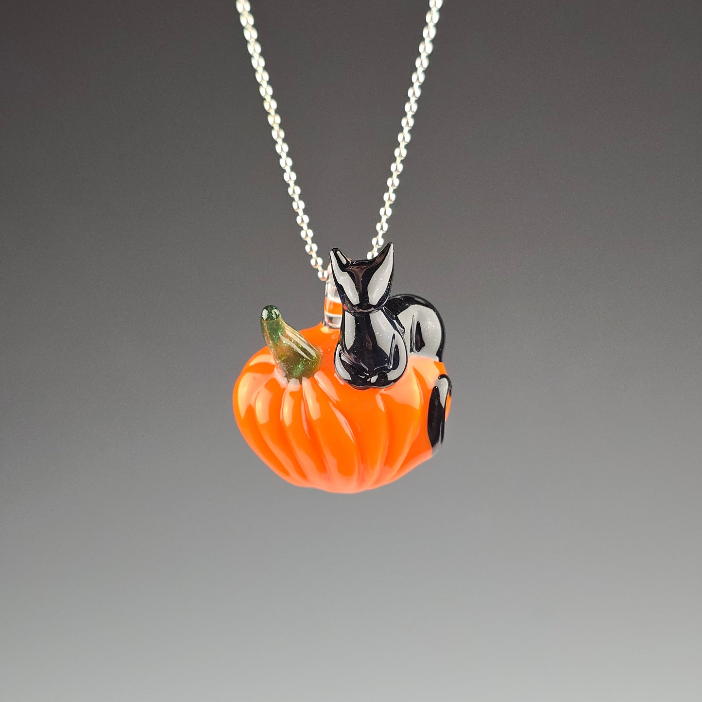 Galaxy & Lava Pumpkin Loaf (Green Stem) Pendant