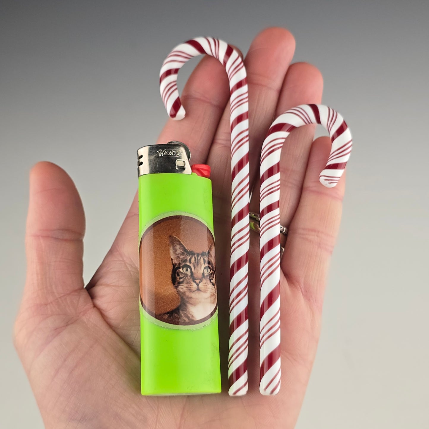 Glass Candy Cane Ornament: Classic Red & White