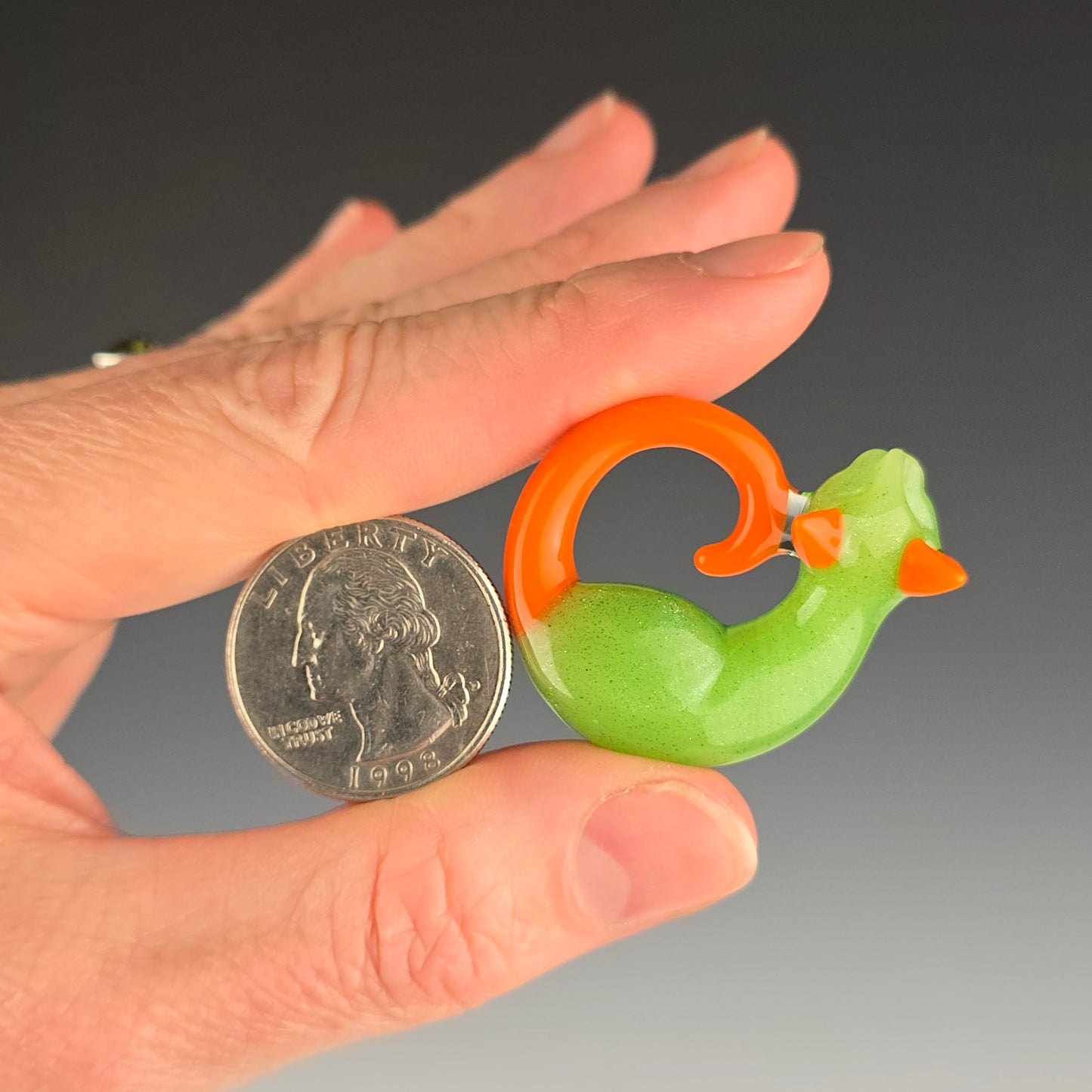 UV Orange & Green Sparkle Siamese: mini