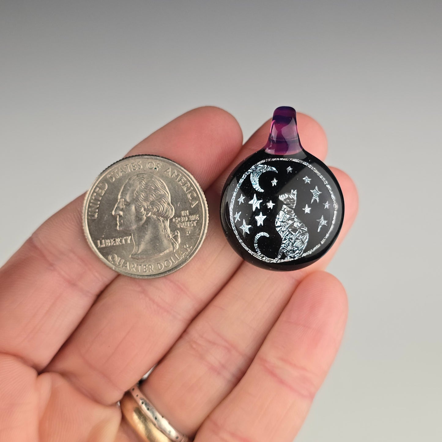 Silver Dichro with Galaxy & Amethyst