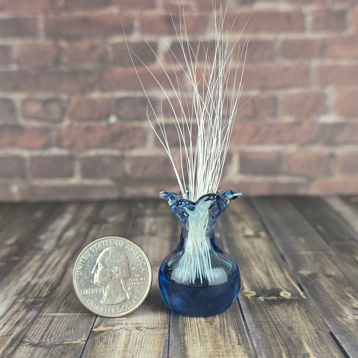 Blue Floral Whisker Vase