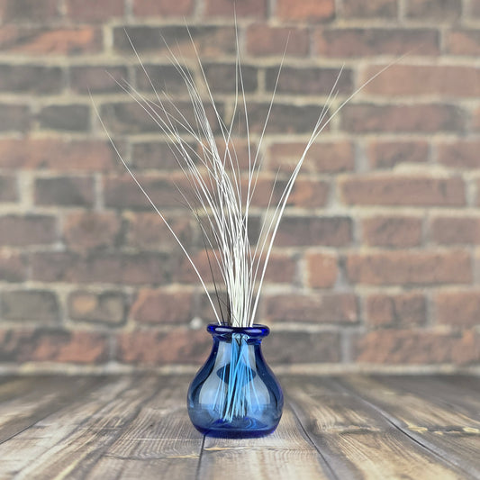 miniature cobalt blue whisker vase