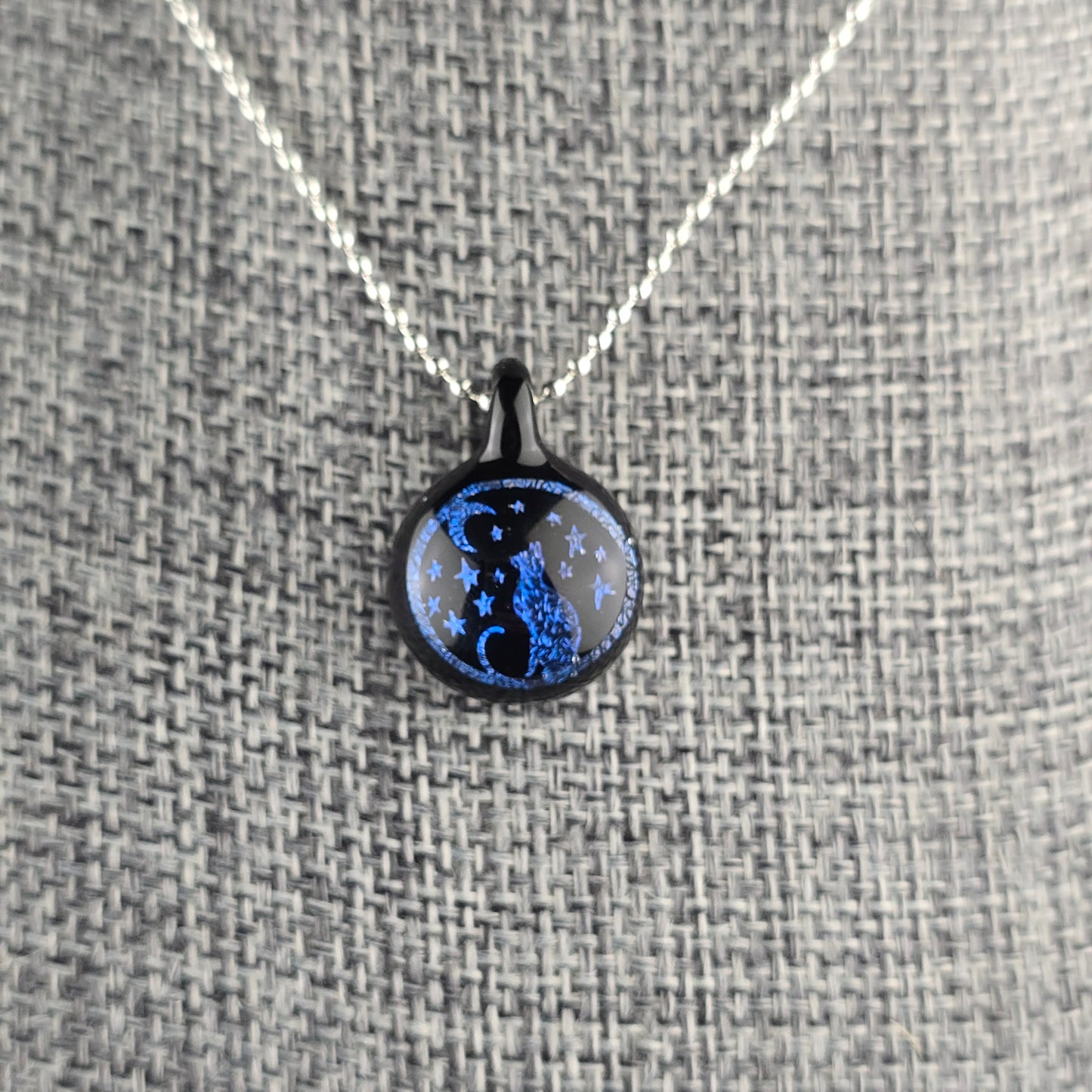 Mini Blue Dichro Moon & Stars Kitty: Galaxy