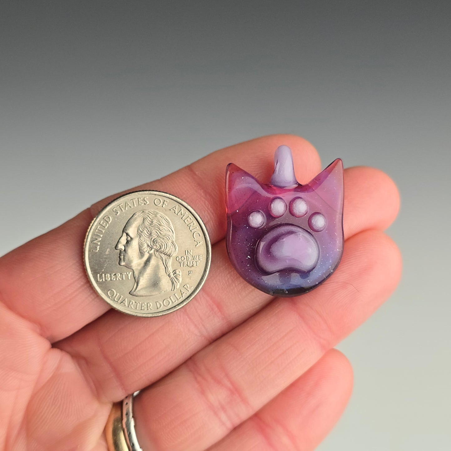 Lavender Paw Print Kitty Face