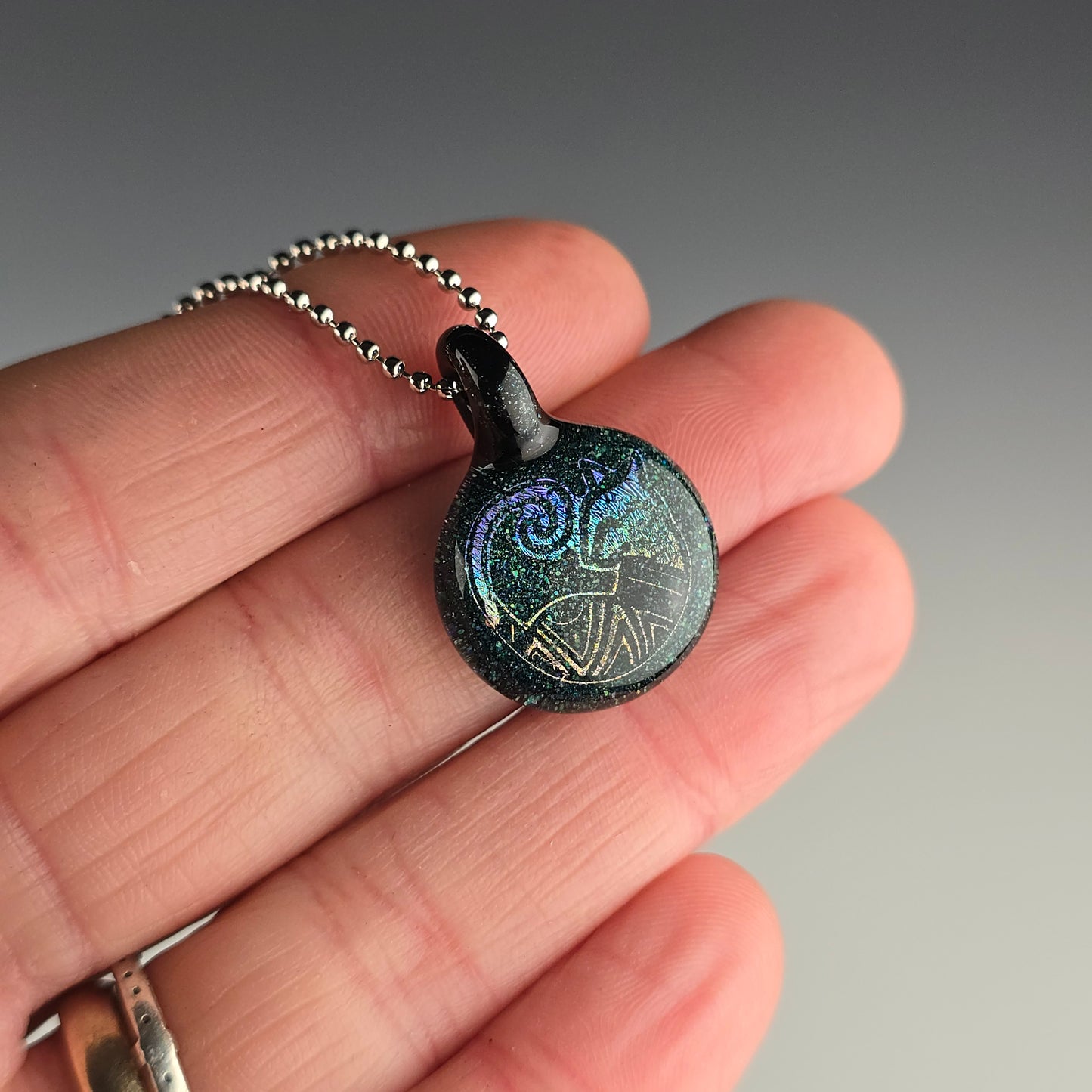 Mini Rainbow Dichro Aztec: Heavy Blue Leprechaun