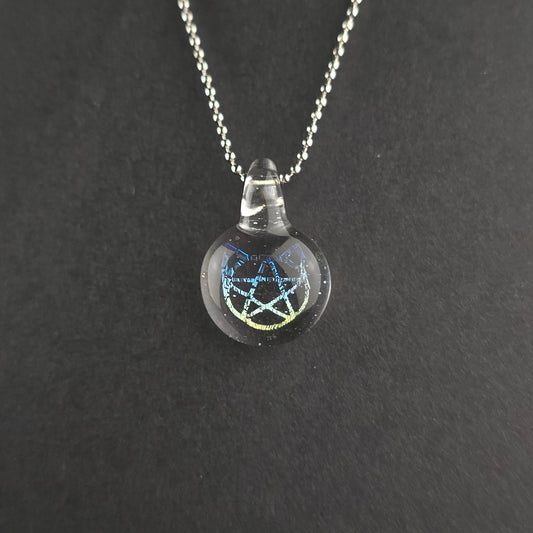 Mini Rainbow Dichro Kitty Face Pentacle: UV Lucy