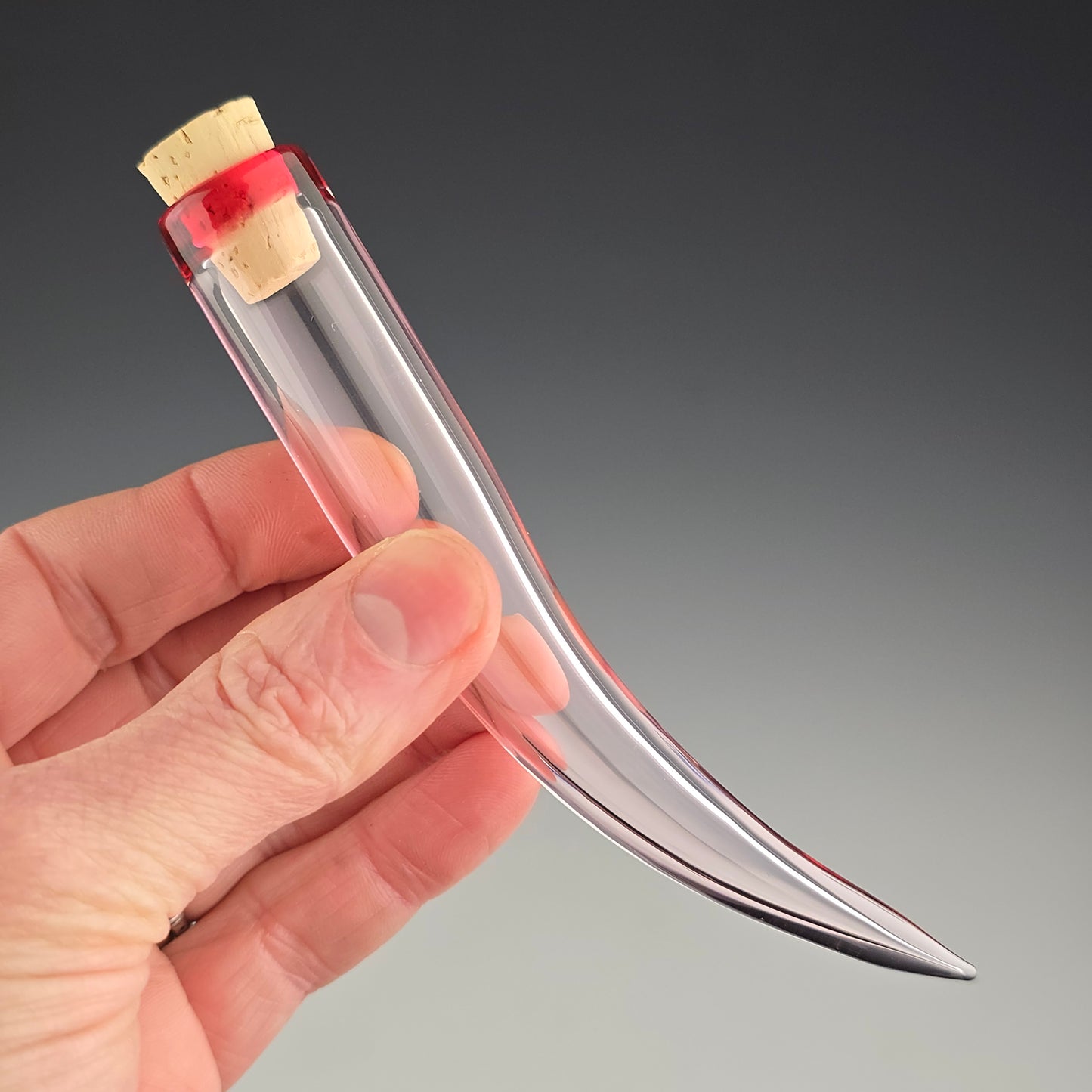 Gold Ruby on Pink Whisker Keeper: 4"