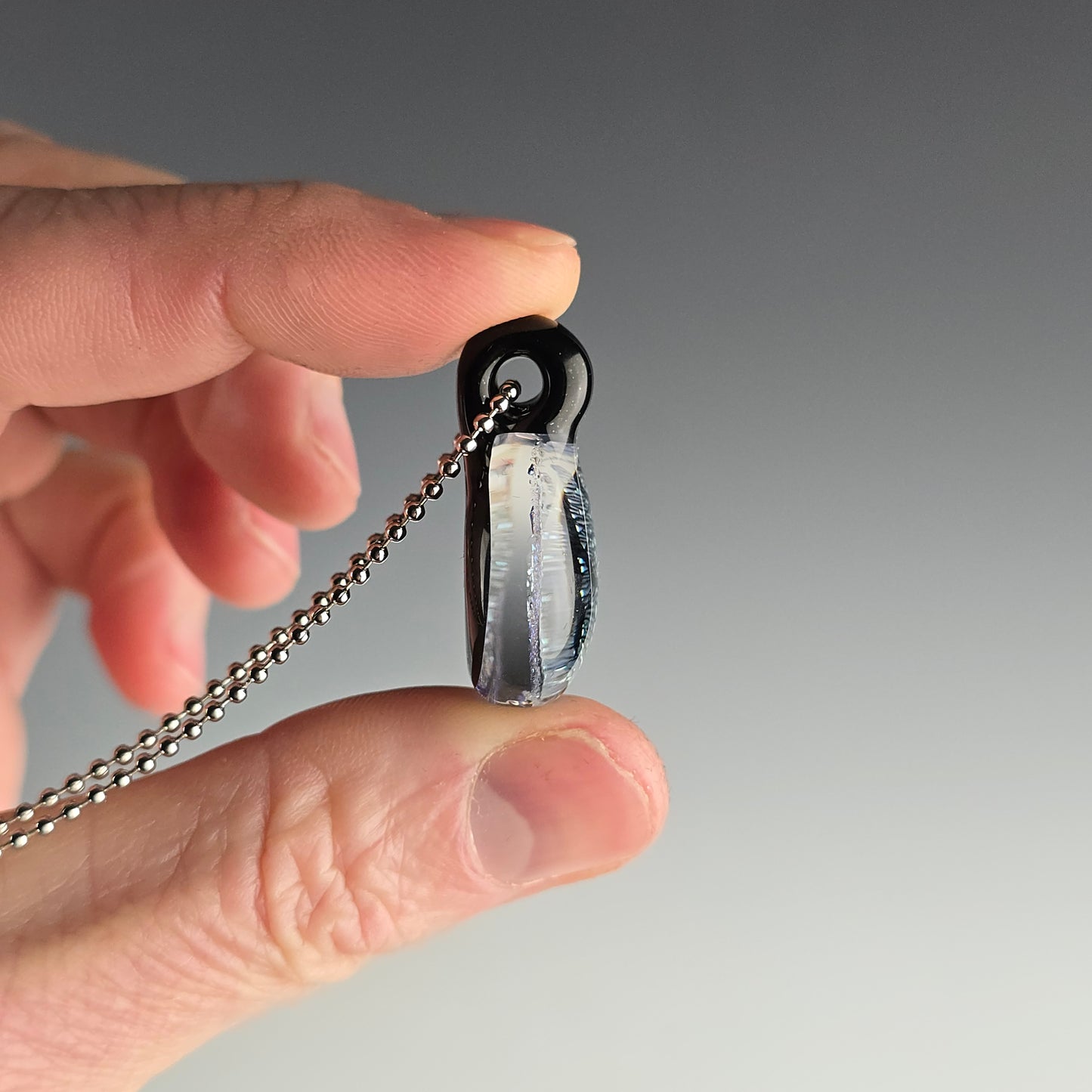 Medium Blue & Gold Dichro: Shrimpin' Kitty