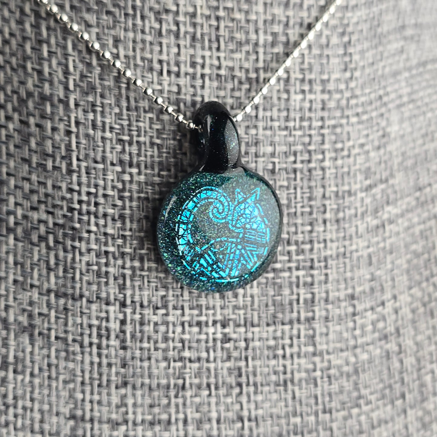 Mini Blue Dichro Aztec Kitty: HBL - Impurrrfect