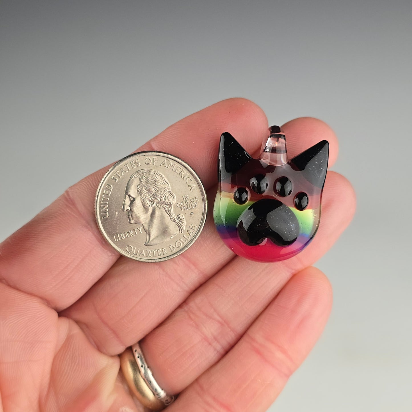 Rainbow Paw Print Kitty Face v2