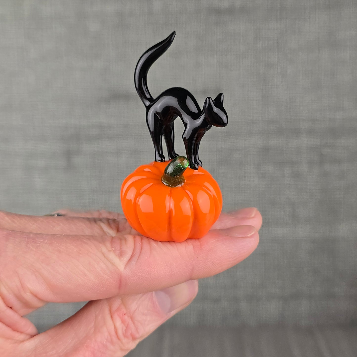 Pumpkin with small Halloween Cat