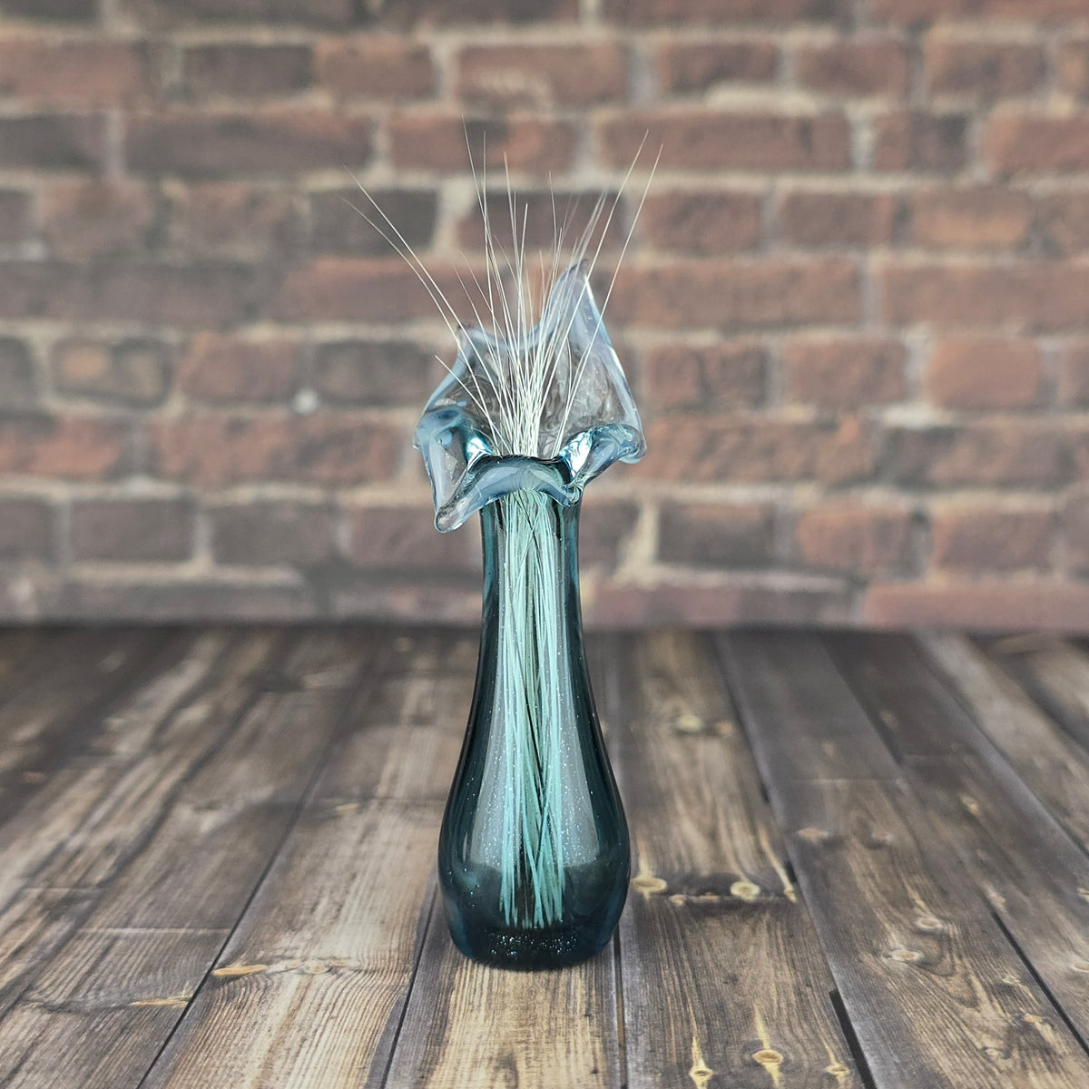 Tall Blue Stardust Whisker Vase with UV accent