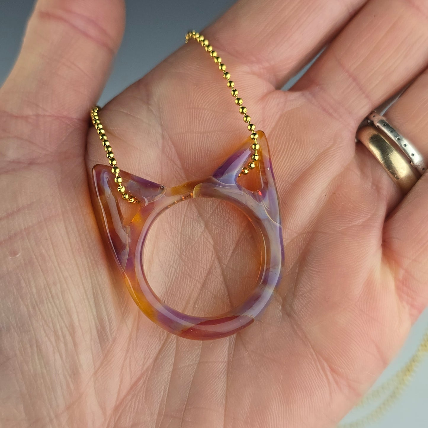 Amber Purple Kitty Face