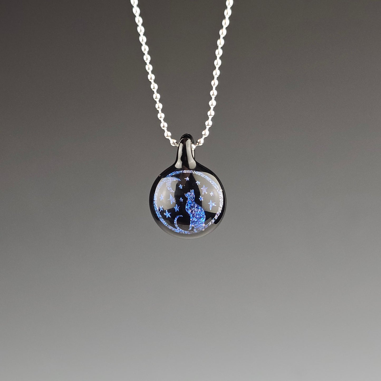 Mini Blue Dichro Moon & Stars Kitty: Galaxy