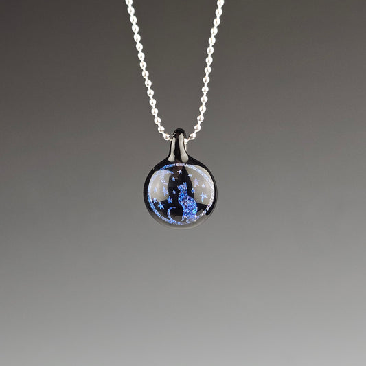 Mini Blue Dichro Moon & Stars Kitty: Galaxy