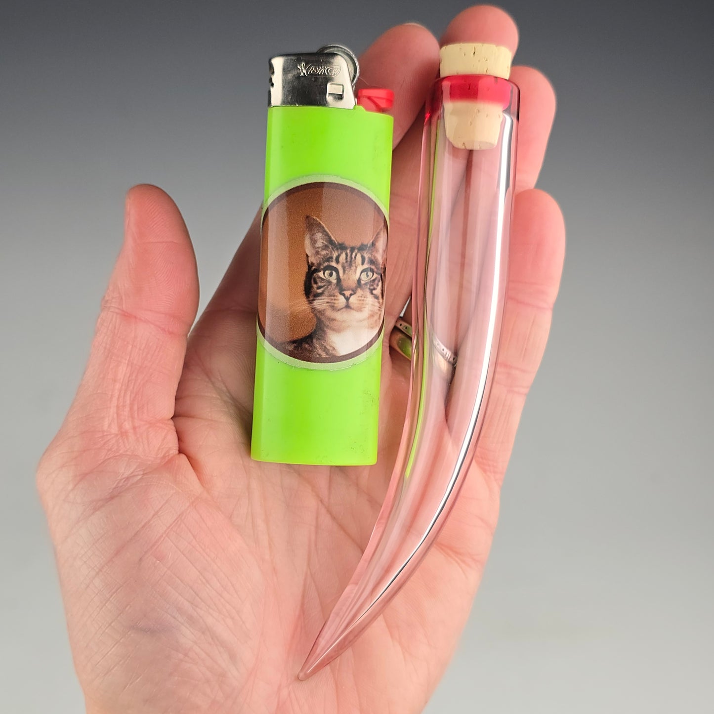 Gold Ruby on Pink Whisker Keeper: 4"