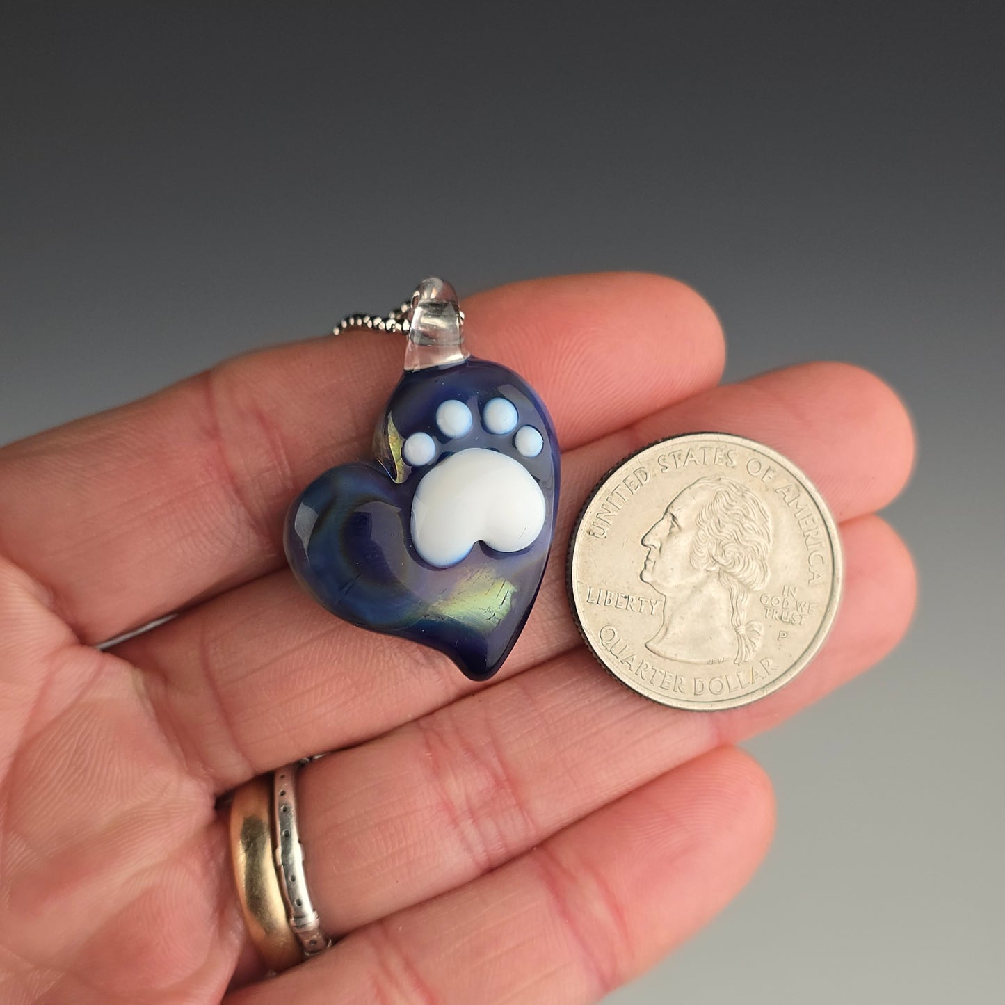 Double Amber Purple Heart w/Paw