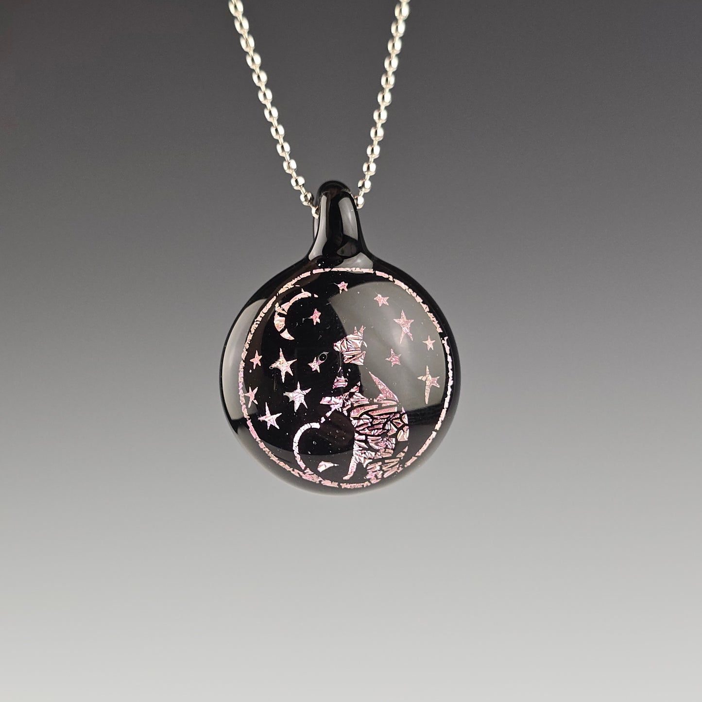 Large Pink Dichro: Moon & Stars Kitty