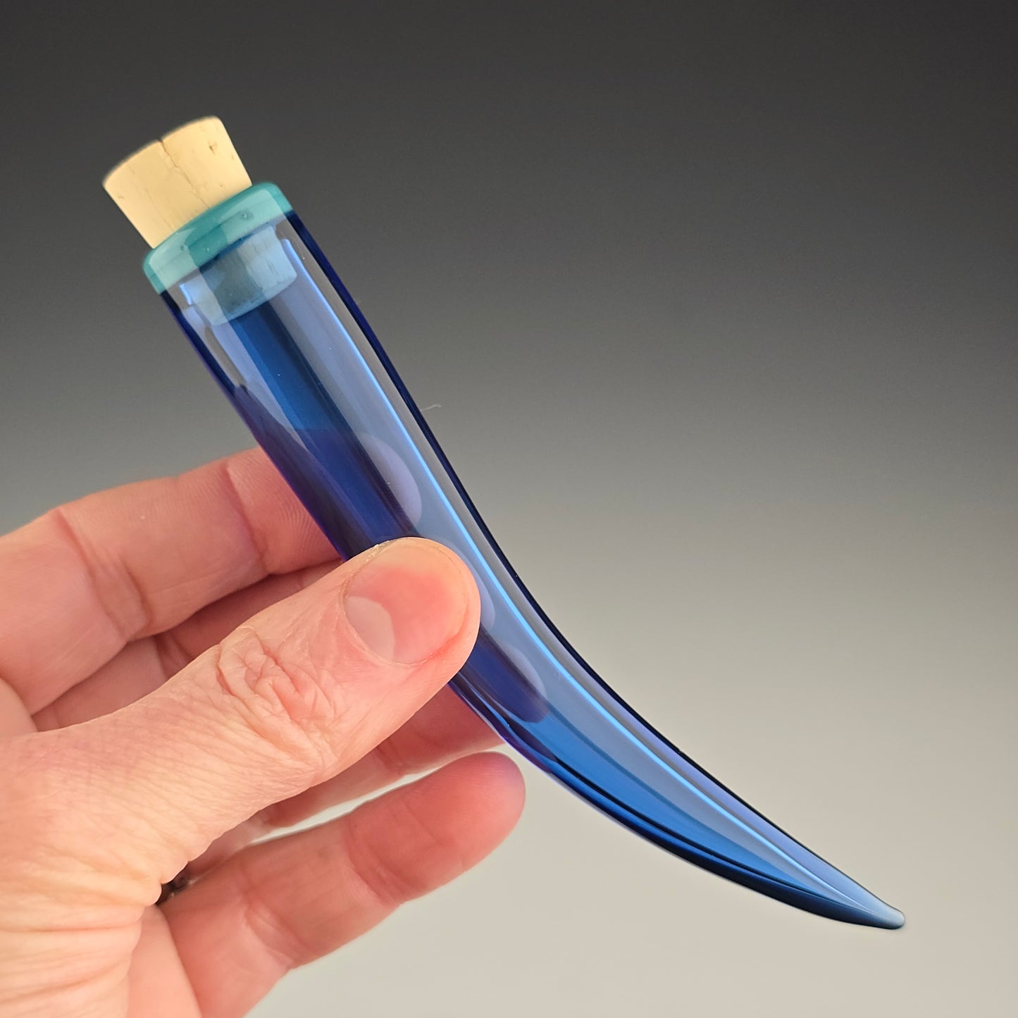 Aqua on Cobalt Whisker Keeper: 4"