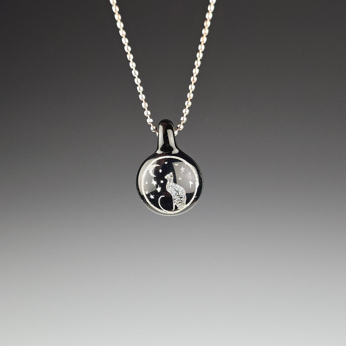 Mini Silver Dichro Moon & Stars on Galaxy