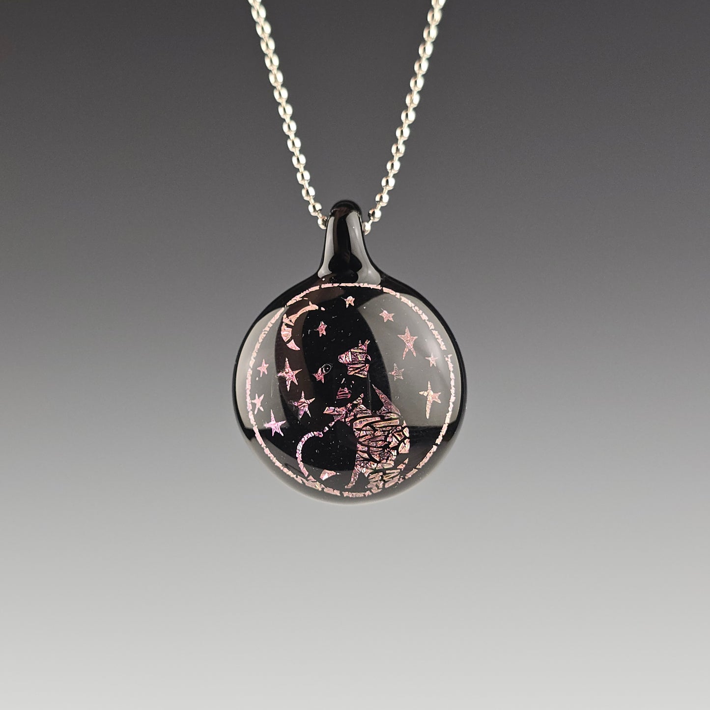 Large Pink Dichro: Moon & Stars Kitty