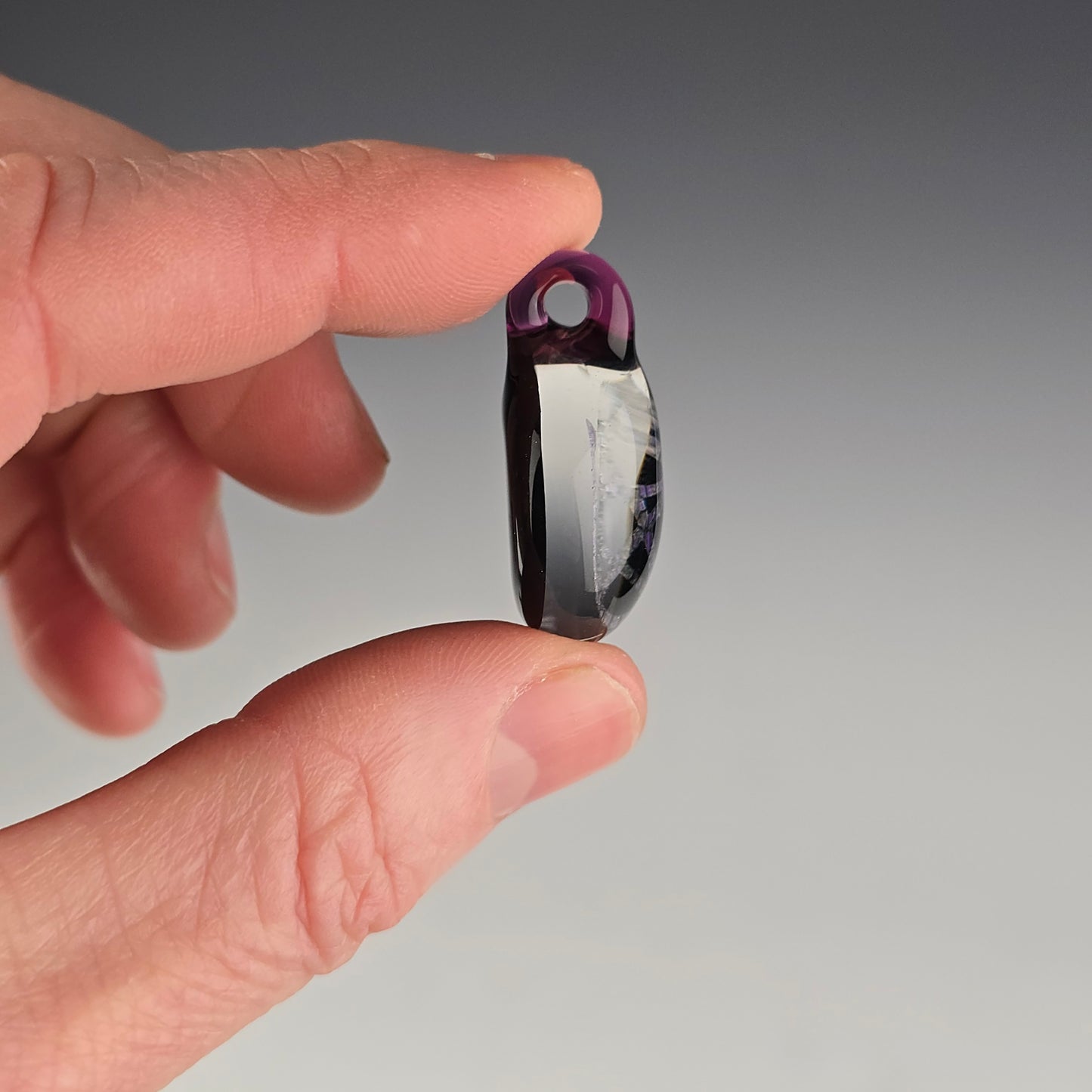 Purple Dichro Kitty Face Pentacle with Galaxy Black & Gold Amethyst