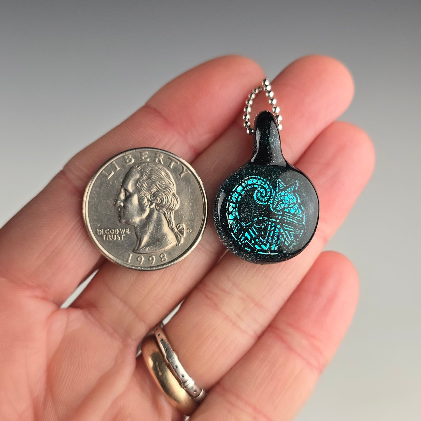 Mini Blue Dichro Aztec Kitty: HBL - Impurrrfect