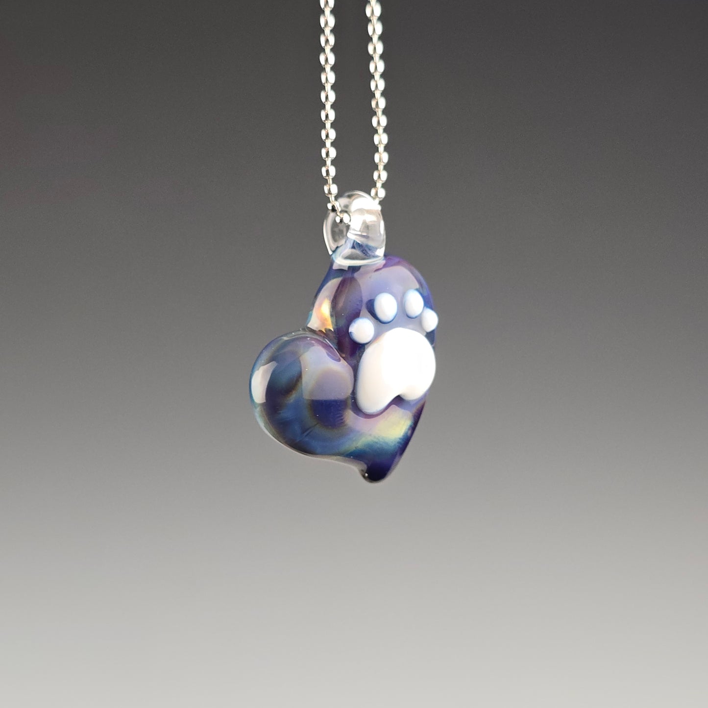 Double Amber Purple Heart w/Paw