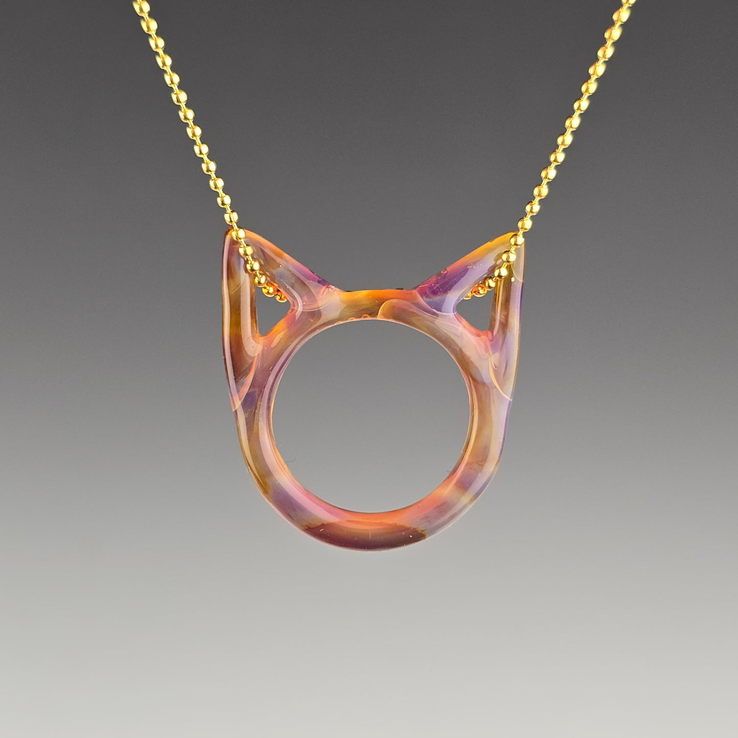 Amber Purple Kitty Face