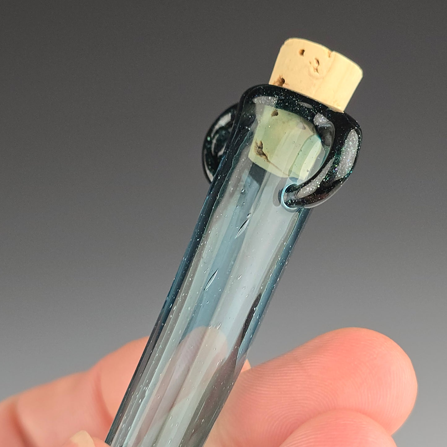 Hanging Whisker Keeper: UV Translucent Blue & Heavy Blue Leprechaun