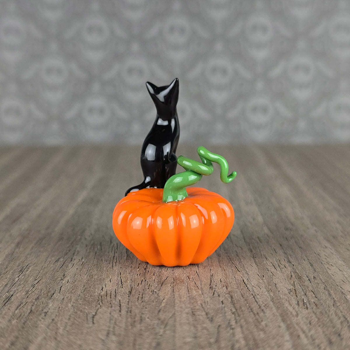 Lava Pumpkin & Sitting Kitty Sculpture