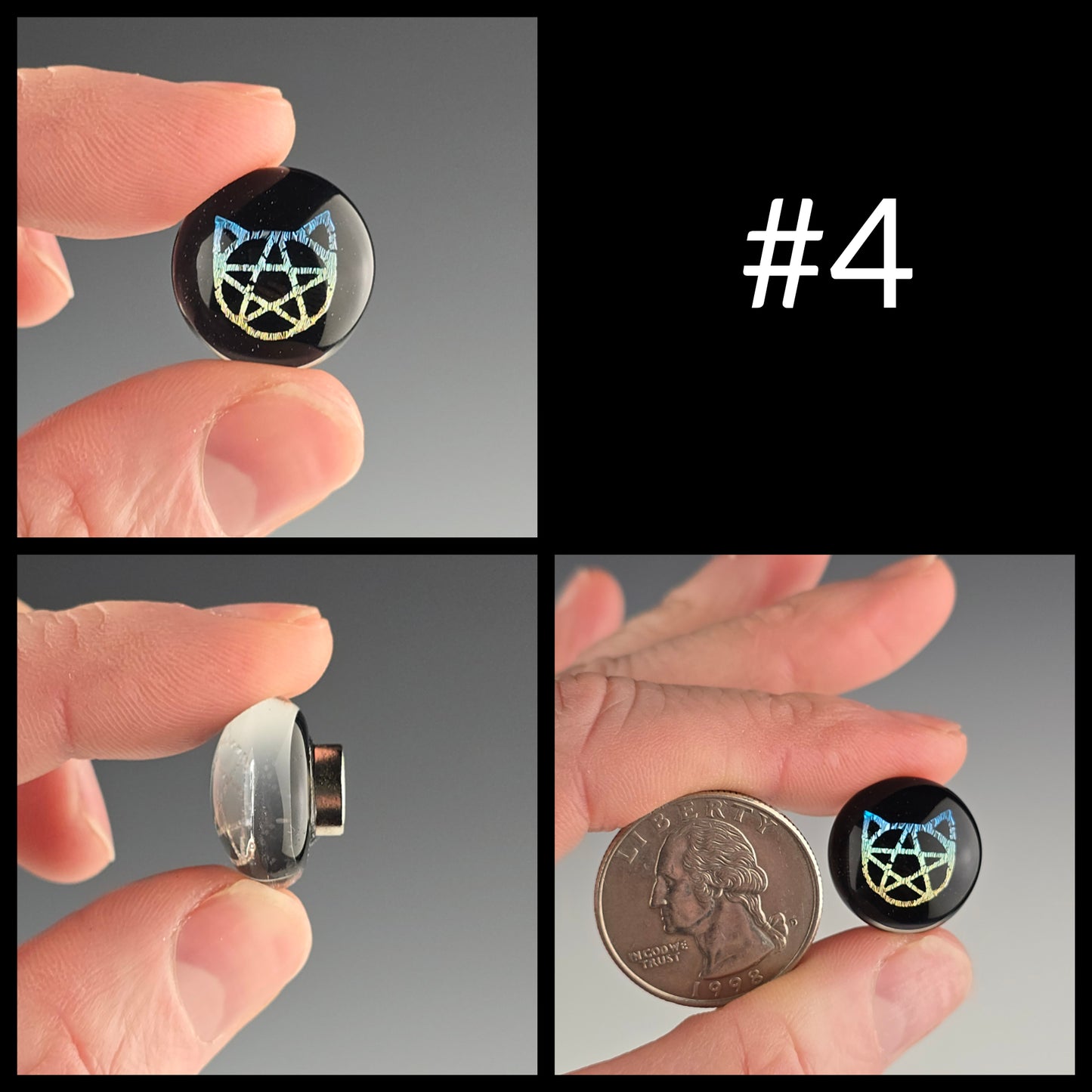 Dichro Magnets: Kitty Face Pentacle