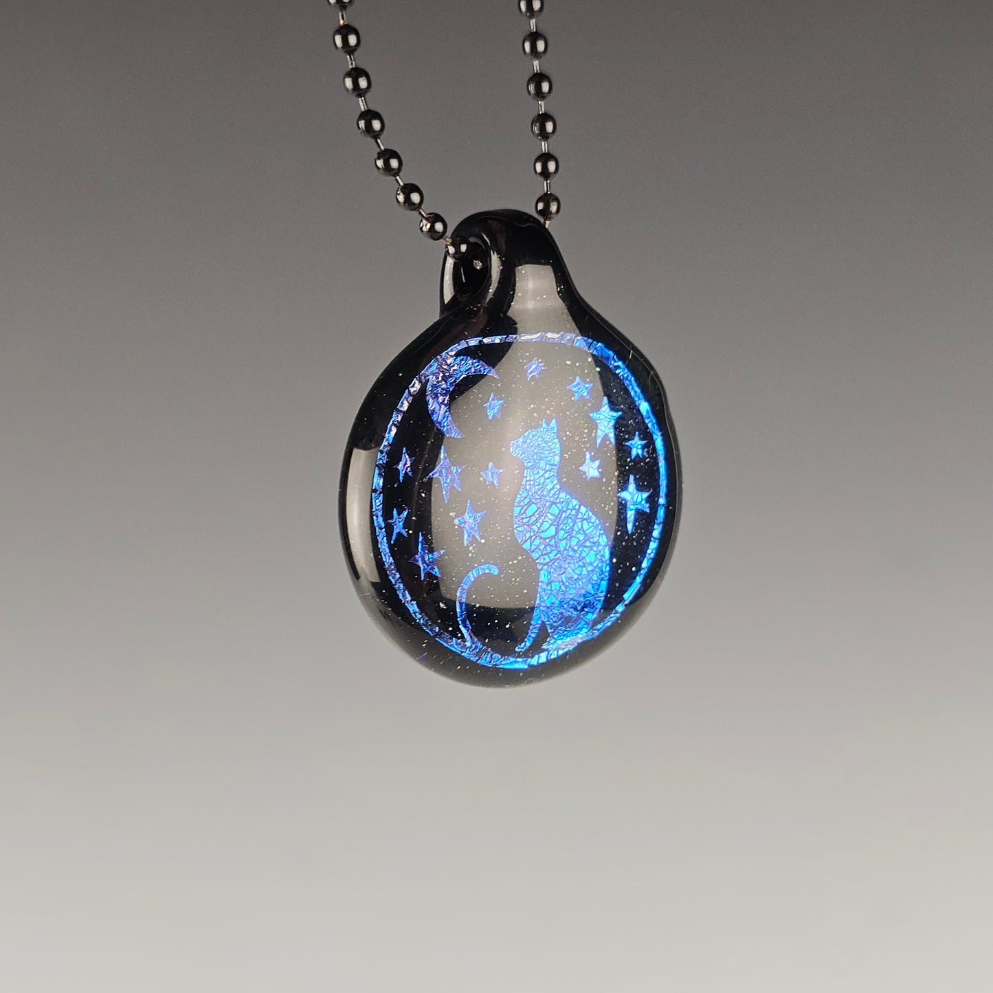 Large Blue Dichro: Moon & Stars Kitty