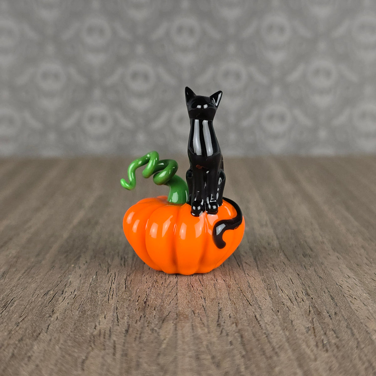 Lava Pumpkin & Sitting Kitty Sculpture