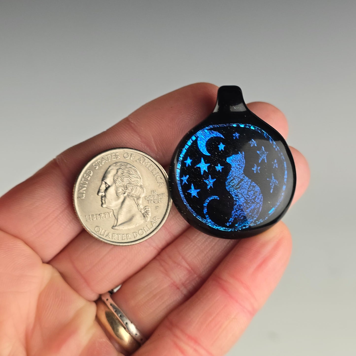 Large Blue Dichro: Moon & Stars Kitty