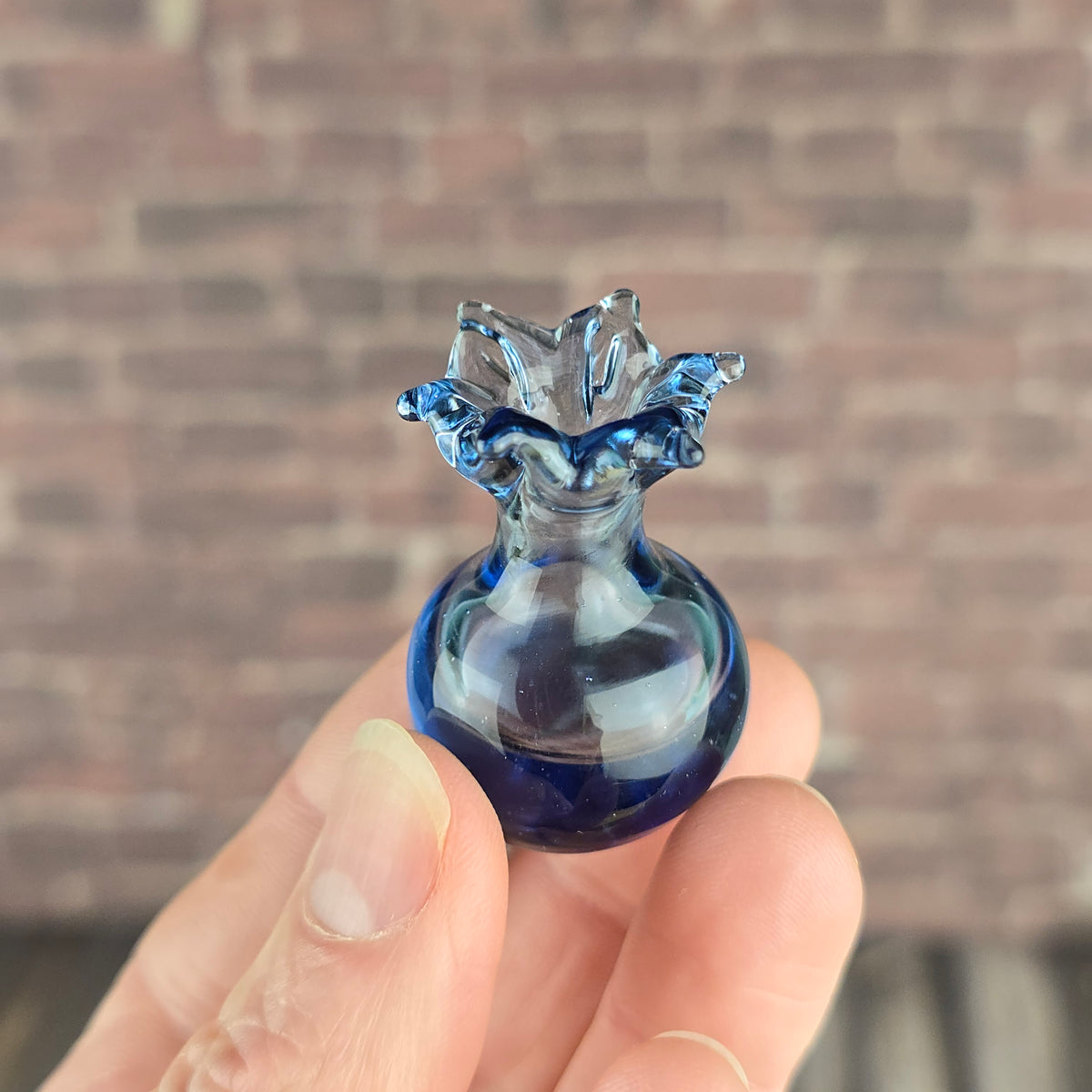 Blue Floral Whisker Vase